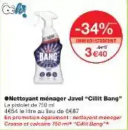 Monoprix Bang - nettoyant ménager javel cilit offre