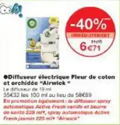 Monoprix Diffuseur électrique fleur de coton et orchidée offre
