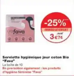 Monoprix Serviette hygiénique jour coton bio offre