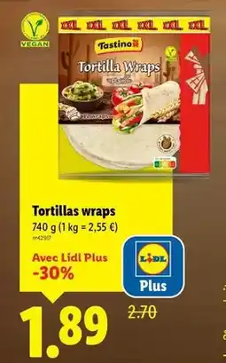 Lidl Tastino - tortillas wraps offre