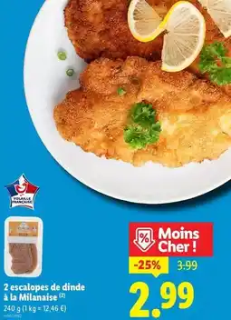 Lidl L'étal du volailler - 2 escalopes de dinde à la milanaise offre