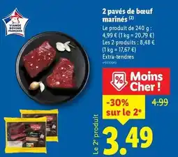 Lidl L'etal du boucher - 2 pavés de bœuf marinés offre