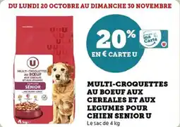 Super U Multi-croquettes au boeuf aux cereales et aux legumes pour chien senior u offre