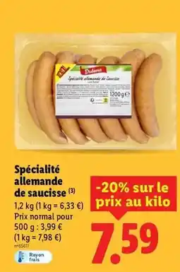 Lidl Deluxe - spécialité allemande de saucisse offre