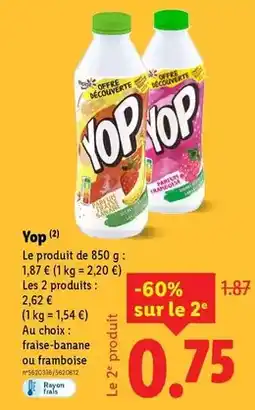 Lidl Yoplait - yop offre
