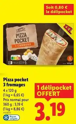 Lidl Trattoria alfredo - pizza pocket 3 fromages offre