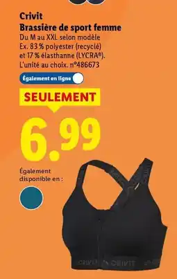 Lidl Crivit - brassiere de sport femme offre
