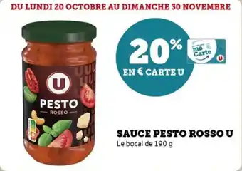 Super U Sauce pesto rosso u offre