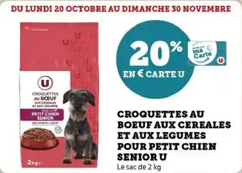 Super U Croquettes au boeuf aux cereales et aux legumes pour petit chien senior u offre
