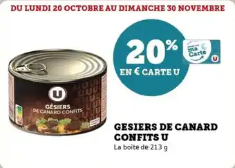 Super U Gesiers de canard confits u offre