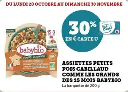 Super U Assiettes petits pois cabillaud comme les grands des 15 mois babybio offre