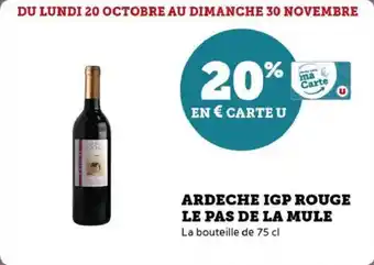 Super U Ardeche igp rouge le pas de la mule offre