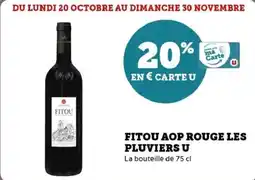 Super U Fitou aop rouge les pluviers u offre