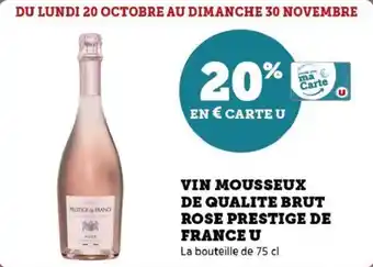 Super U Vin mousseux de qualite brut rose prestige de france u offre