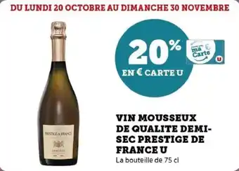 Super U Vin mousseux de qualite demi sec prestige de france u offre