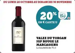 Super U Valee du torgan igp rouge le marcassins offre