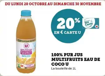 Super U 100% pur jus multifruits eau de coco u offre