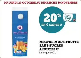 Super U Nectar multifruits sans sucres ajoutes u offre