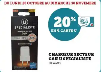 Super U Chargeur secteur gan u specialiste offre