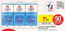 Intermarché ALSACE LAIT Lait uht demi écrémé offre