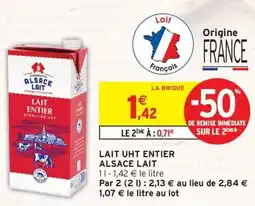 Intermarché ALSACE LAIT Lait uht entier offre