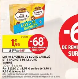 Intermarché VAHINÉ Lot 10 sachets de sucre vanillé et 5 sachets de levure offre
