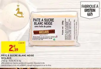 Intermarché NICLAUS Pâte à sucre blanc neige offre