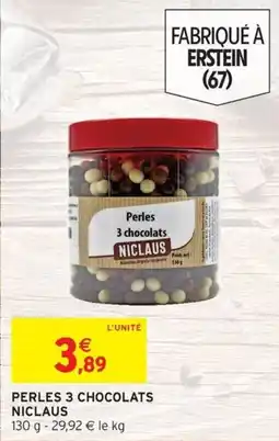 Intermarché NICLAUS Perles 3 chocolats offre
