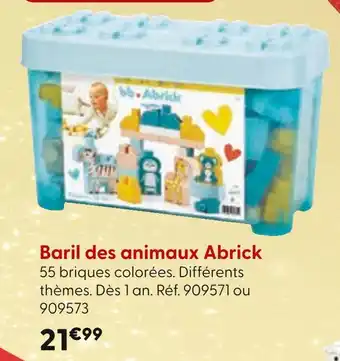 La Grande Récré ABRICK Baril des animaux offre