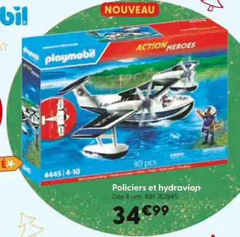 La Grande Récré Playmobil Policiers et hydravion offre