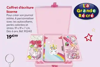 La Grande Récré LA GRANDE RECRÉ Coffret d'écriture licorne offre