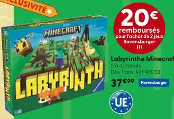 La Grande Récré Ravensburger Labyrinthe Minecraft offre