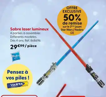 La Grande Récré HASBRO Sabre laser lumineux offre