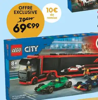 La Grande Récré LEGO Camion de F1 avec voitures de F1 offre