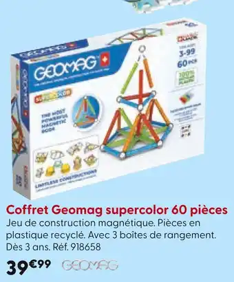 La Grande Récré Geomag Coffret supercolor 60 pièces offre