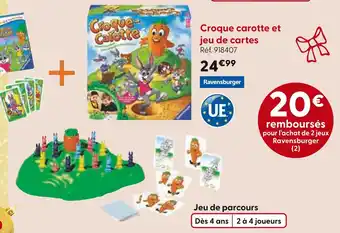La Grande Récré Ravensburger Croque Carotte et jeu de cartes offre