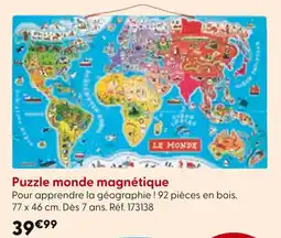 La Grande Récré Puzzle monde magnétique offre