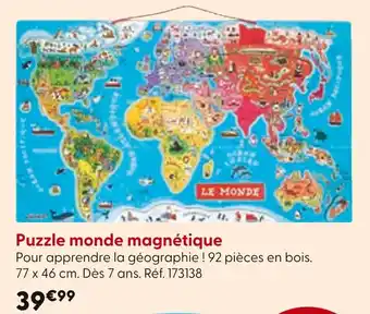 La Grande Récré Puzzle monde magnétique offre