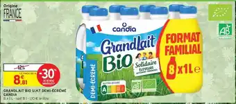 Intermarché Candia - grandlait bio u.h.t. demi-écrémé offre