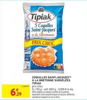 Intermarché Tipiak - coquilles saint-jacques à la bretonne surgelées offre