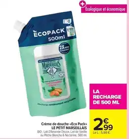 Carrefour Market Le petit marseillais - crème de douche offre