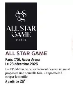 Arena - paris (75, accor le 28 décembre 2025