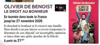 Carrefour Market Le bonheur - olivier de benoist le droit au bonheur offre