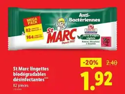 Lidl St marc - lingettes biodégradables désinfectantes offre