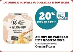 Hyper U Aligot de l'aubrac u de nos regions offre