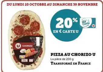 Hyper U Pizza au chorizo u offre