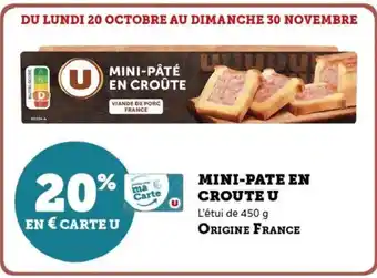 Hyper U Mini pâté en croûte u offre