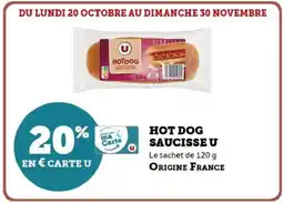 Hyper U Hot dog saucisse u offre