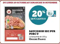 Hyper U Saucisson sec pur porcu offre