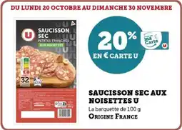 Hyper U Saucisson sec aux noisettes u offre
